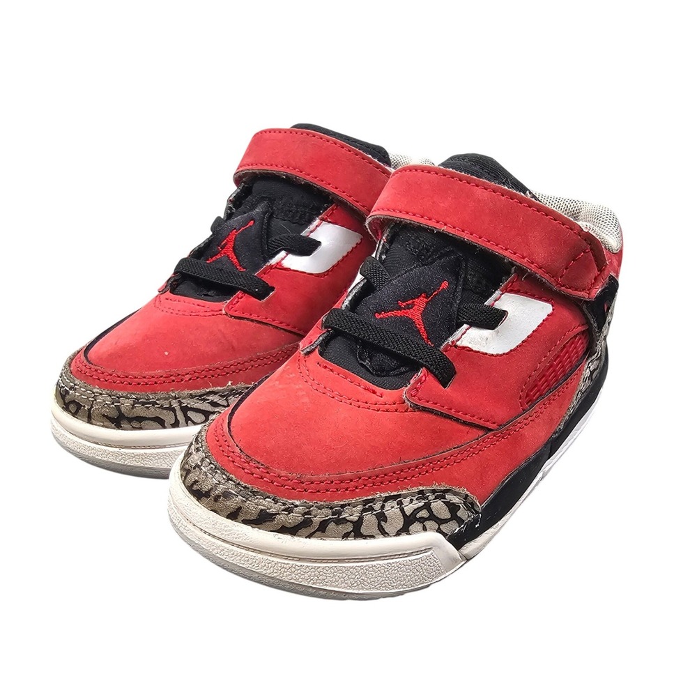 Air Jordan Spizike Low TD Toro Red Black Size 9C Toddler FQ3952-601 Sneaker